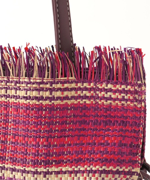 LE TALON（ルタロン）の「LE TALON フリンジラフィアバッグ（トートバッグ・レディース・ベージュ/ネイビー/ピンク・FREE）」の15枚目の写真