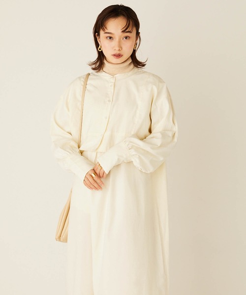 forksy.(フォルクシー)の「【forksy.】マルチウェイアンサンブルワンピース/クロップド長袖ボリューム袖シャツ&ノースリーブワンピース(ワンピース・レディース・ブラック/カーキ/アイボリー/オリーブ/ネイビー・FREE)」の20枚目の写真