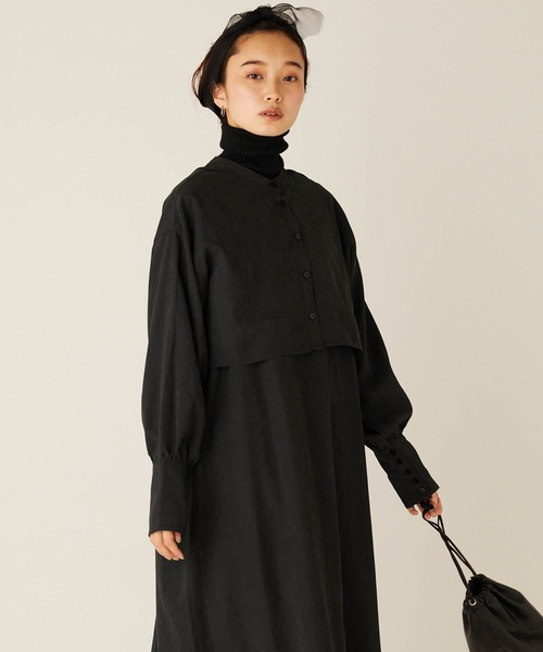 forksy.(フォルクシー)の「【forksy.】マルチウェイアンサンブルワンピース/クロップド長袖ボリューム袖シャツ&ノースリーブワンピース(ワンピース・レディース・ブラック/カーキ/アイボリー/オリーブ/ネイビー・FREE)」の8枚目の写真