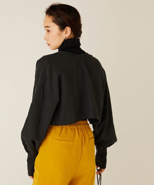 forksy.(フォルクシー)の「【forksy.】マルチウェイアンサンブルワンピース/クロップド長袖ボリューム袖シャツ&ノースリーブワンピース(ワンピース・レディース・ブラック/カーキ/アイボリー/オリーブ/ネイビー・FREE)」の9枚目の写真