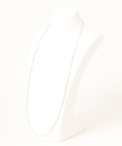 NATURAL BEAUTY BASIC（ナチュラルビューティーベーシック）の「バンブーシェイプパールネックレス（ネックレス・レディース・ゴールド・ﾌﾘ-）」の2枚目の写真