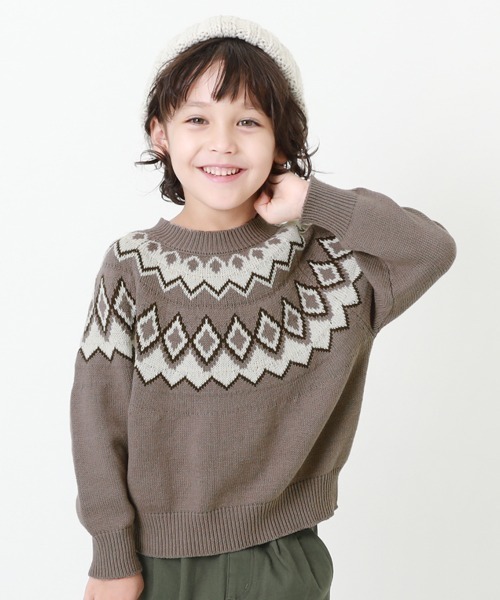 devirock（デビロック）の「ノルディック柄ニット（ニット/セーター・キッズ・グレー系その他/アイボリー・130cm/120cm/140cm/150cm/100cm/110cm/160cm）」の2枚目の写真