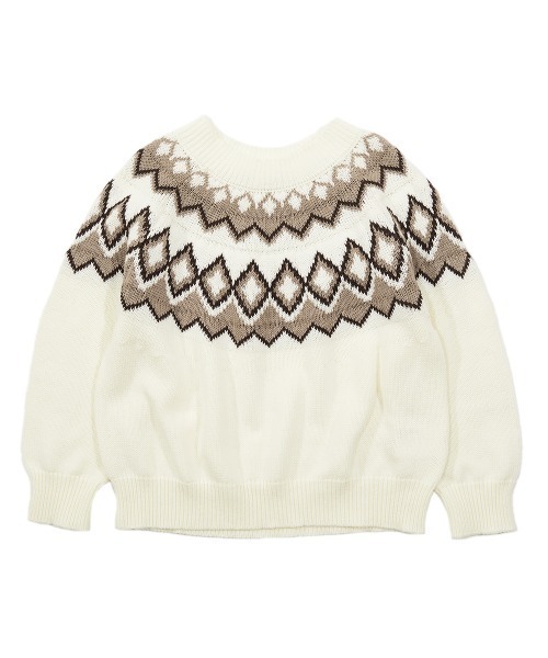 devirock（デビロック）の「ノルディック柄ニット（ニット/セーター・キッズ・グレー系その他/アイボリー・130cm/120cm/140cm/150cm/100cm/110cm/160cm）」の7枚目の写真