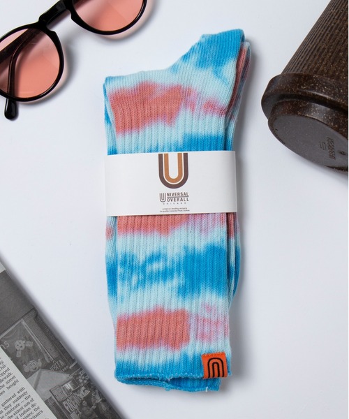 UNIVERSAL OVERALL（ユニバーサルオーバーオール）の「【UNIVERSAL OVERALL】タイダイクルーソックス U-003/LU-401（ソックス/靴下・メンズ・ブラック/パープル/ネイビー/イエロー/オレンジ/その他2/その他1/その他3/その他4/その他5・S/M）」の7枚目の写真