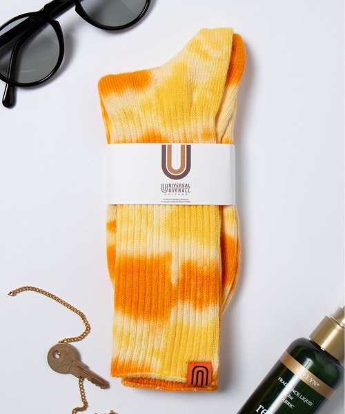 UNIVERSAL OVERALL（ユニバーサルオーバーオール）の「【UNIVERSAL OVERALL】タイダイクルーソックス U-003/LU-401（ソックス/靴下・メンズ・ブラック/パープル/ネイビー/イエロー/オレンジ/その他2/その他1/その他3/その他4/その他5・S/M）」の8枚目の写真