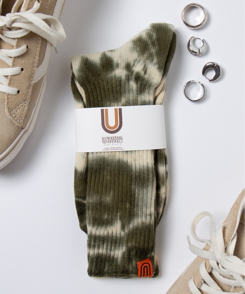 UNIVERSAL OVERALL（ユニバーサルオーバーオール）の「【UNIVERSAL OVERALL】タイダイクルーソックス U-003/LU-401（ソックス/靴下・メンズ・ブラック/パープル/ネイビー/イエロー/オレンジ/その他2/その他1/その他3/その他4/その他5・S/M）」の9枚目の写真