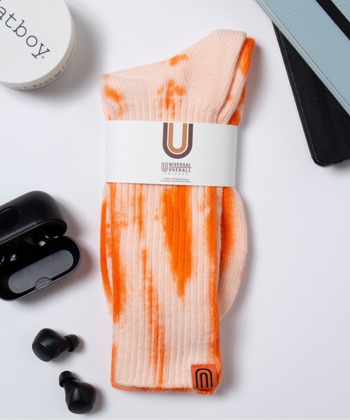 UNIVERSAL OVERALL（ユニバーサルオーバーオール）の「【UNIVERSAL OVERALL】タイダイクルーソックス U-003/LU-401（ソックス/靴下・メンズ・ブラック/パープル/ネイビー/イエロー/オレンジ/その他2/その他1/その他3/その他4/その他5・S/M）」の5枚目の写真