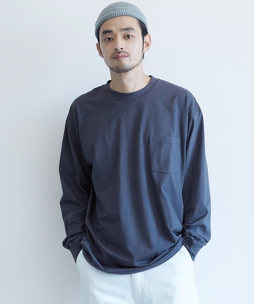 coca（coca）（コカ）の「メンズ　シルキータッチポケットロンT（Tシャツ/カットソー・メンズ・ブラック/ホワイト/ネイビー/カーキ・XL/M/L）」の4枚目の写真