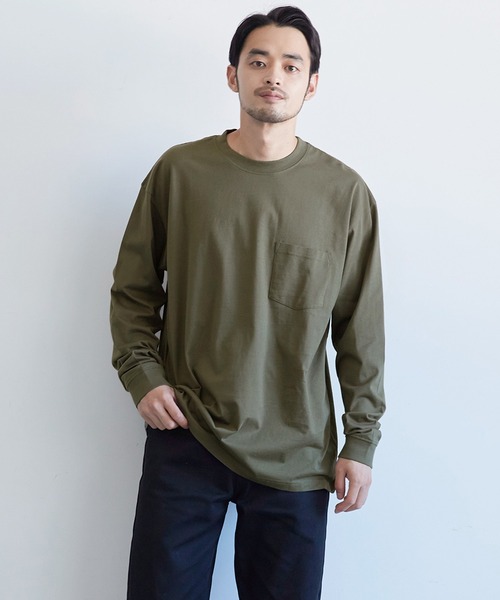 coca（coca）（コカ）の「メンズ　シルキータッチポケットロンT（Tシャツ/カットソー・メンズ・ブラック/ホワイト/ネイビー/カーキ・XL/M/L）」の3枚目の写真