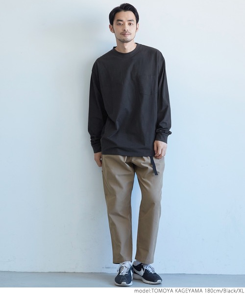 coca（coca）（コカ）の「メンズ　シルキータッチポケットロンT（Tシャツ/カットソー・メンズ・ブラック/ホワイト/ネイビー/カーキ・XL/M/L）」の5枚目の写真