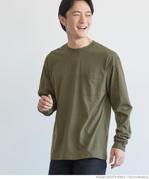 coca（coca）（コカ）の「メンズ　シルキータッチポケットロンT（Tシャツ/カットソー・メンズ・ブラック/ホワイト/ネイビー/カーキ・XL/M/L）」の10枚目の写真