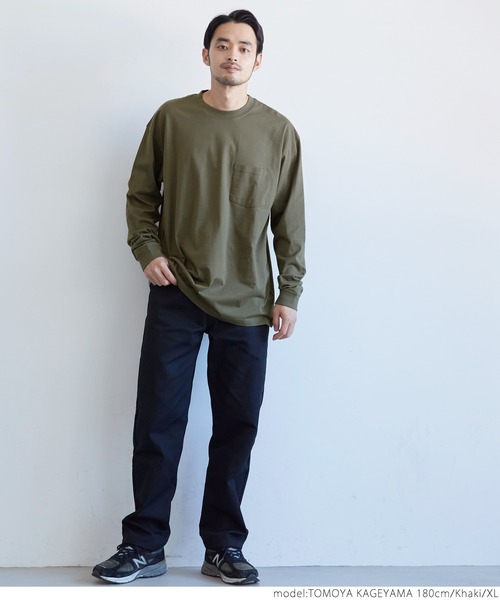 coca（coca）（コカ）の「メンズ　シルキータッチポケットロンT（Tシャツ/カットソー・メンズ・ブラック/ホワイト/ネイビー/カーキ・XL/M/L）」の12枚目の写真
