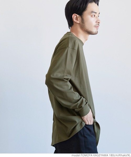 coca（coca）（コカ）の「メンズ　シルキータッチポケットロンT（Tシャツ/カットソー・メンズ・ブラック/ホワイト/ネイビー/カーキ・XL/M/L）」の13枚目の写真