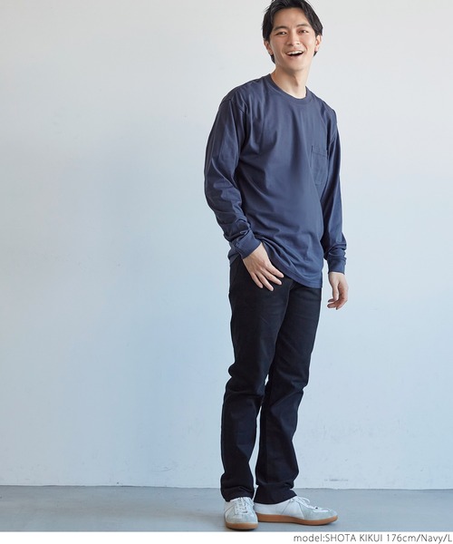 coca（coca）（コカ）の「メンズ　シルキータッチポケットロンT（Tシャツ/カットソー・メンズ・ブラック/ホワイト/ネイビー/カーキ・XL/M/L）」の14枚目の写真