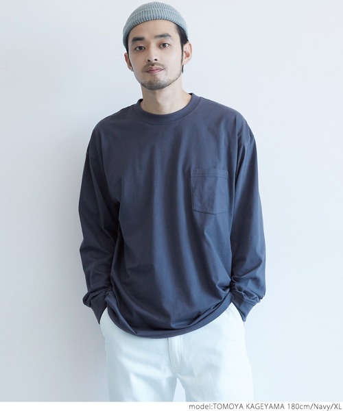 coca（coca）（コカ）の「メンズ　シルキータッチポケットロンT（Tシャツ/カットソー・メンズ・ブラック/ホワイト/ネイビー/カーキ・XL/M/L）」の16枚目の写真
