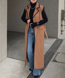 Ezick | 【先行予約/WEB限定商品】人気WEARISTA別注/麻パイピングロングベスト(ベスト)