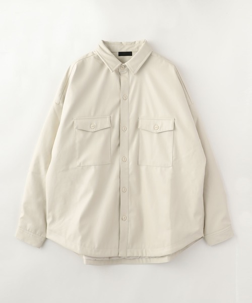 ADPOSION(アドポーション)の「フェイクレザー バルーンシルエットCPOジャケット(シャツ/ブラウス・メンズ・モカ/ブラック/ホワイト・MEDIUM/LARGE/X-LARGE)」の16枚目の写真