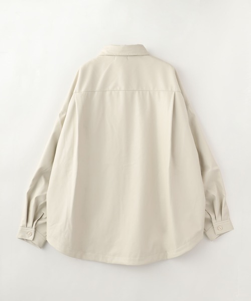 ADPOSION(アドポーション)の「フェイクレザー バルーンシルエットCPOジャケット(シャツ/ブラウス・メンズ・モカ/ブラック/ホワイト・MEDIUM/LARGE/X-LARGE)」の15枚目の写真