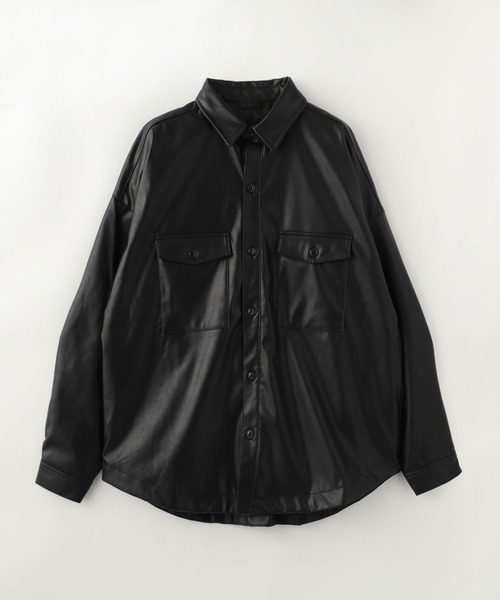ADPOSION(アドポーション)の「フェイクレザー バルーンシルエットCPOジャケット(シャツ/ブラウス・メンズ・モカ/ブラック/ホワイト・MEDIUM/LARGE/X-LARGE)」の14枚目の写真