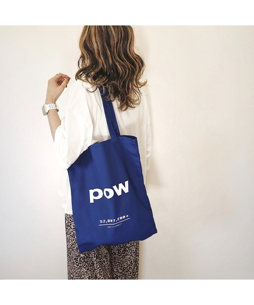 HWG_5(エイチダブルゴー)の「HWG_5オリジナル キャンバストートバッグ - POW-(トートバッグ・レディース・ブルー/グリーン/ブラック/イエロー/ピンク/レッド・FREE)」の3枚目の写真