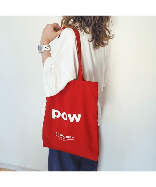 HWG_5(エイチダブルゴー)の「HWG_5オリジナル キャンバストートバッグ - POW-(トートバッグ・レディース・ブルー/グリーン/ブラック/イエロー/ピンク/レッド・FREE)」の7枚目の写真