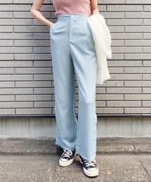 at12:03 | サイドスリットチェックパンツ(スラックス)