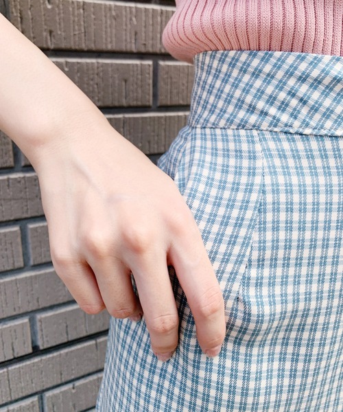 at12:03（アットイチニーゼロサン）の「サイドスリットチェックパンツ（スラックス・レディース・ベージュ/ブルー・M）」の18枚目の写真