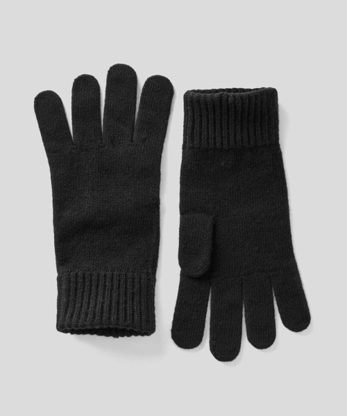 BENETTON (UNITED COLORS OF BENETTON)（ベネトンユナイテッドカラーズオブベネトン）の「ヴァージンウール100％ニットグローブ・手袋（手袋・メンズ・ネイビー/カーキ/ブラック/ボルドー/グレー・SMALL/LARGE）」の2枚目の写真