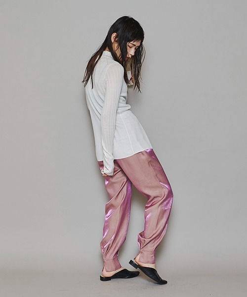 lautreamont BLEUBLANC（ロートレアモンブルーブラン）の「<lautreamont BLEUBLANC>ギラギラドロストイージーパンツ≪手洗い可能≫（その他パンツ・レディース・ブラック/カーキ/ピンク・9号/7号）」の7枚目の写真