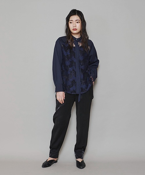 lautreamont BLEUBLANC（ロートレアモンブルーブラン）の「<lautreamont BLEUBLANC>ギラギラドロストイージーパンツ≪手洗い可能≫（その他パンツ・レディース・ブラック/カーキ/ピンク・9号/7号）」の8枚目の写真