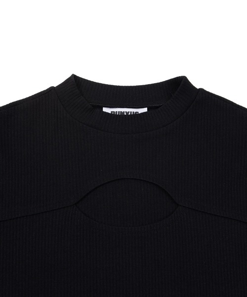 PUNYUS（プニュズ）の「カットアウトリブトップス(長袖)（Tシャツ/カットソー・レディース・ブラック/パープル/ブラウン・1/2/4/3）」の13枚目の写真