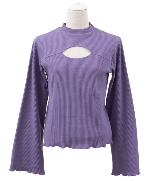 PUNYUS（プニュズ）の「カットアウトリブトップス(長袖)（Tシャツ/カットソー・レディース・ブラック/パープル/ブラウン・1/2/4/3）」の11枚目の写真