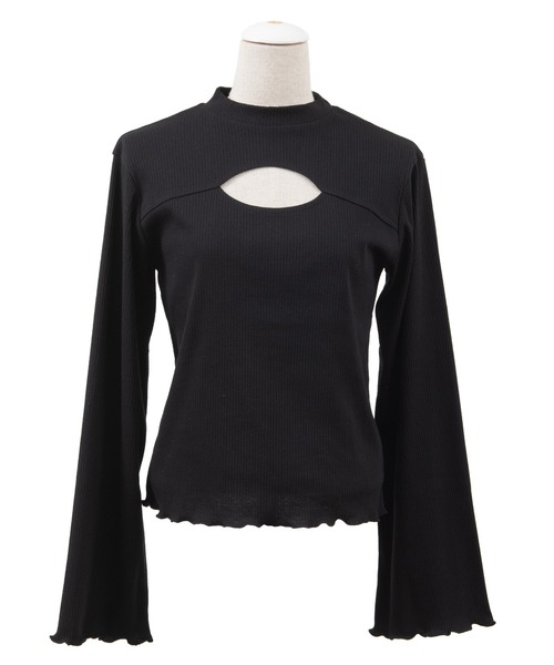 PUNYUS（プニュズ）の「カットアウトリブトップス(長袖)（Tシャツ/カットソー・レディース・ブラック/パープル/ブラウン・1/2/4/3）」の14枚目の写真