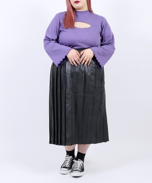 PUNYUS（プニュズ）の「カットアウトリブトップス(長袖)（Tシャツ/カットソー・レディース・ブラック/パープル/ブラウン・1/2/4/3）」の19枚目の写真