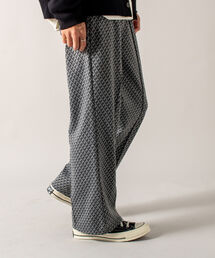 GLOSTER | 【GLOSTER/グロスター】ジャガード柄/千鳥チェック トラックパンツ イージーパンツ フレアパンツ(その他パンツ)