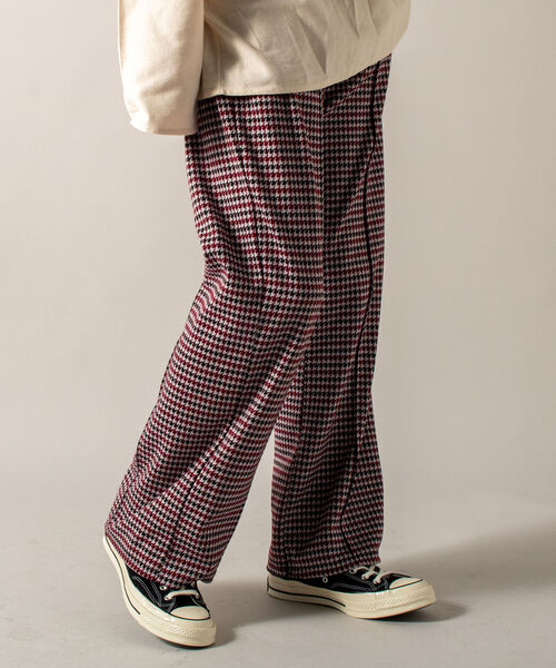 GLOSTER（グロスター）の「【GLOSTER/グロスター】ジャガード柄/千鳥チェック トラックパンツ イージーパンツ フレアパンツ（その他パンツ・メンズ・グレー系その他/ブラウン系その他/レッド系その他・MEDIUM/LARGE）」の19枚目の写真