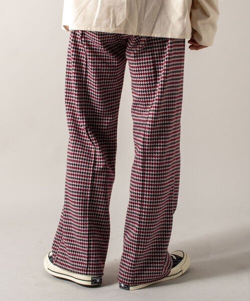 GLOSTER（グロスター）の「【GLOSTER/グロスター】ジャガード柄/千鳥チェック トラックパンツ イージーパンツ フレアパンツ（その他パンツ・メンズ・グレー系その他/ブラウン系その他/レッド系その他・MEDIUM/LARGE）」の13枚目の写真