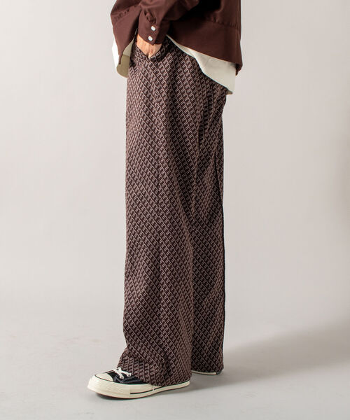 GLOSTER（グロスター）の「【GLOSTER/グロスター】ジャガード柄/千鳥チェック トラックパンツ イージーパンツ フレアパンツ（その他パンツ・メンズ・グレー系その他/ブラウン系その他/レッド系その他・MEDIUM/LARGE）」の17枚目の写真