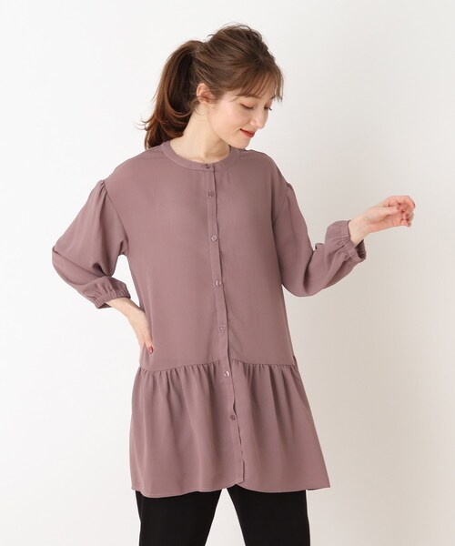 DRESKIP(ドレスキップ)の「◆イージーケアー2WAYティアードブラウス(シャツ/ブラウス・レディース・ブラック/ダークブラウン/ナチュラル/ホワイト系3/ブラック系/ピンク系・02/03)」の14枚目の写真