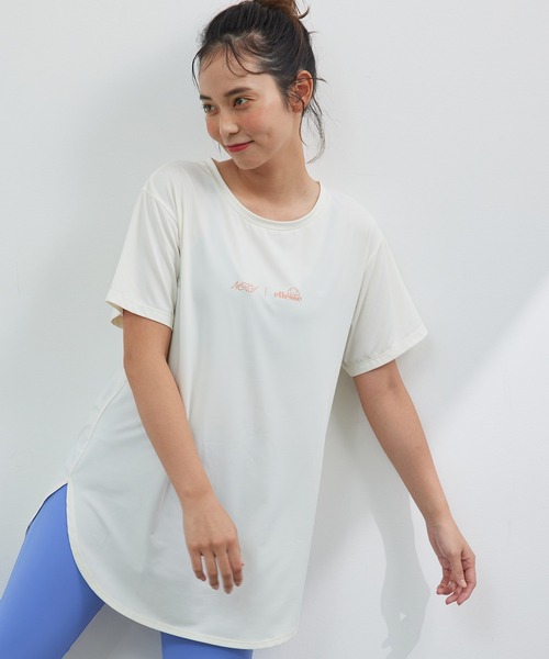 ellesse（エレッセ）の「【NERGY×ellesse】UV&吸水速乾 ロゴプリントビッグTシャツ（Tシャツ/カットソー・レディース・ホワイト/ラベンダー・FREE）」の8枚目の写真