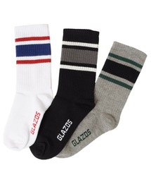 GLAZOS | クルー丈ラインソックス３足セット(ソックス/靴下)