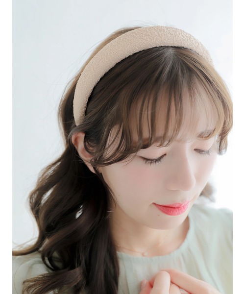 Areeam（アリーム）の「スカシ調カチューシャ（カチューシャ・レディース・アイボリー/ピンクベージュ・FREE）」の2枚目の写真