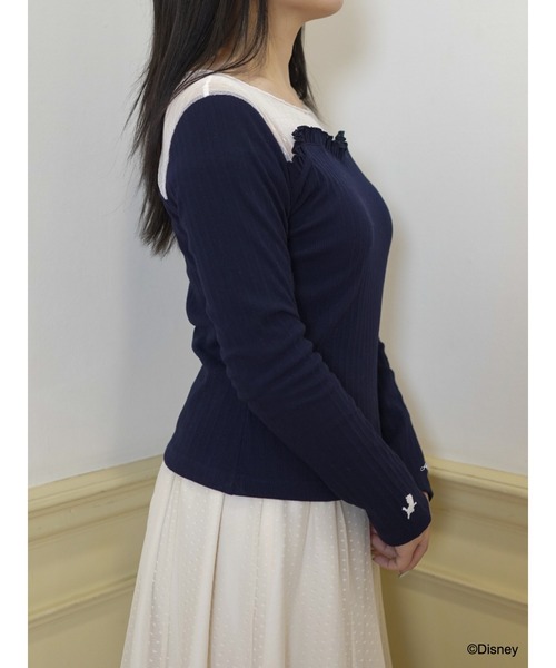 Disney(ディズニー)の「マリー/ドットチュールリブトップス(Tシャツ/カットソー・レディース・アイボリー/ピンク/ネイビー・FREE)」の9枚目の写真