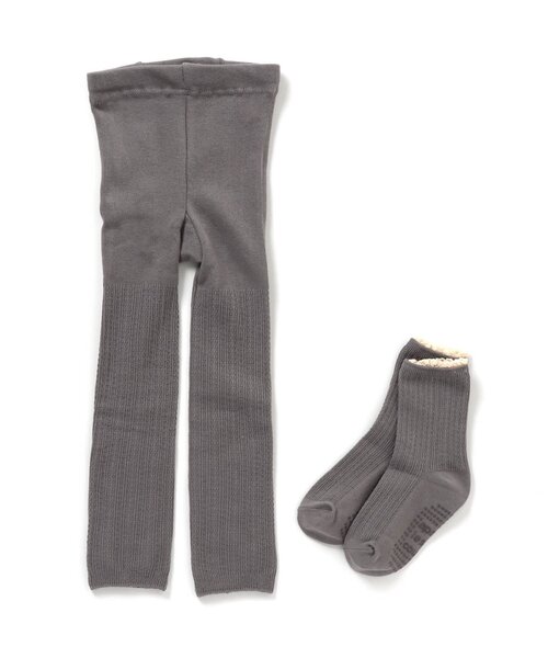 apres les cours（アプレレクール）の「レースソックス・レギンスセパレートセット（レギンス/スパッツ・キッズ・ブラウン/グレー/ブラック/アイボリー・120/100/90/140/110）」の4枚目の写真