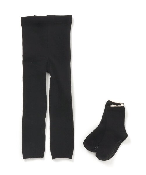 apres les cours（アプレレクール）の「レースソックス・レギンスセパレートセット（レギンス/スパッツ・キッズ・ブラウン/グレー/ブラック/アイボリー・120/100/90/140/110）」の3枚目の写真