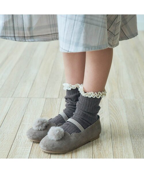 apres les cours（アプレレクール）の「レースソックス・レギンスセパレートセット（レギンス/スパッツ・キッズ・ブラウン/グレー/ブラック/アイボリー・120/100/90/140/110）」の6枚目の写真