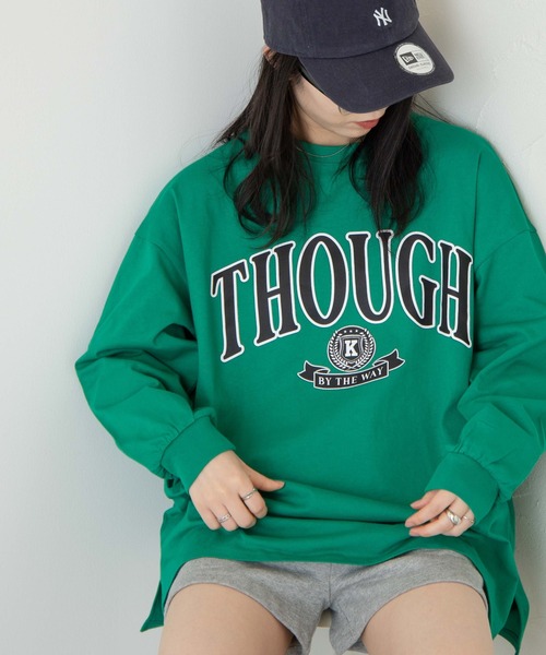 WEGO（ウィゴー）の「WEGO/グラフィックビックシルエットロンT（Tシャツ/カットソー・レディース・ホワイト/オートミール/ダークグリーン/スミクロ/アイボリー/グリーン/ブルー/ホワイト系その他/その他1/その他2/その他3/その他4/グリーン系その他/ブルー系その他/オレンジ/その他7/その他6/その他5/ブラック・SMALL/MEDIUM）」の16枚目の写真