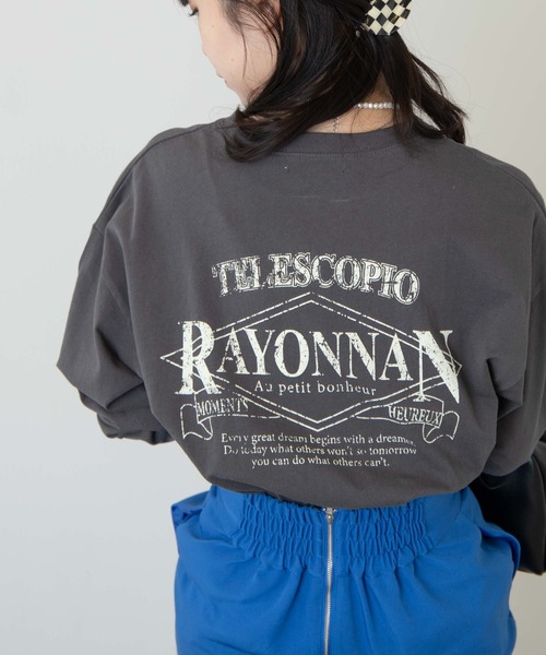 WEGO（ウィゴー）の「WEGO/グラフィックビックシルエットロンT（Tシャツ/カットソー・レディース・ホワイト/オートミール/ダークグリーン/スミクロ/アイボリー/グリーン/ブルー/ホワイト系その他/その他1/その他2/その他3/その他4/グリーン系その他/ブルー系その他/オレンジ/その他7/その他6/その他5/ブラック・SMALL/MEDIUM）」の5枚目の写真