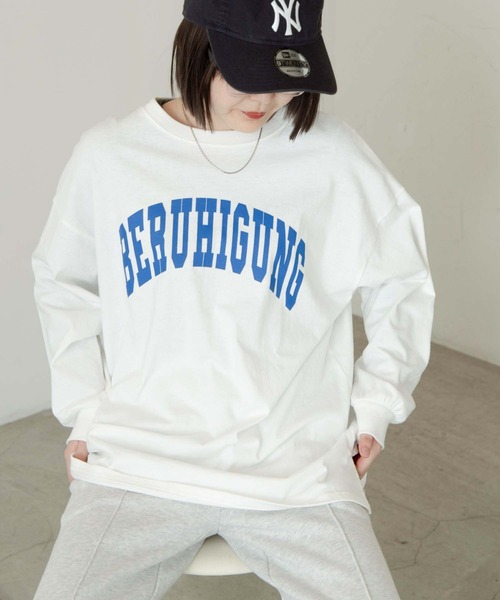 WEGO（ウィゴー）の「WEGO/グラフィックビックシルエットロンT（Tシャツ/カットソー・レディース・ホワイト/オートミール/ダークグリーン/スミクロ/アイボリー/グリーン/ブルー/ホワイト系その他/その他1/その他2/その他3/その他4/グリーン系その他/ブルー系その他/オレンジ/その他7/その他6/その他5/ブラック・SMALL/MEDIUM）」の10枚目の写真