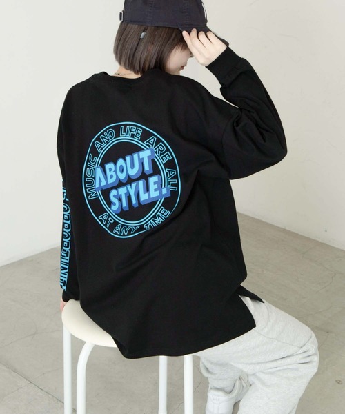 WEGO（ウィゴー）の「WEGO/グラフィックビックシルエットロンT（Tシャツ/カットソー・レディース・ホワイト/オートミール/ダークグリーン/スミクロ/アイボリー/グリーン/ブルー/ホワイト系その他/その他1/その他2/その他3/その他4/グリーン系その他/ブルー系その他/オレンジ/その他7/その他6/その他5/ブラック・SMALL/MEDIUM）」の4枚目の写真